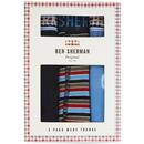 Binks BEN SHERMAN 3 Pack Retro Trunks Navy/Stripe