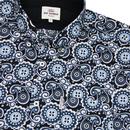 BEN SHERMAN Retro Paisley Print Shirt DARK BLUE