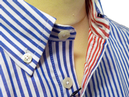 BEN SHERMAN Texture Stripe Button Down Mod Shirt