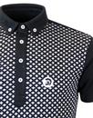 TROJAN Retro Mod Diamond Jacquard Polo Shirt (B)