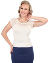 Claire COLLECTIF Retro Vintage Crochet Knitted Top