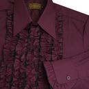 Ruche CHENASKI Retro Frill 70s Tux Shirt Aubergine