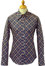 Dotsgrid CHENASKI Retro 70s Big Collar Mod Shirt B