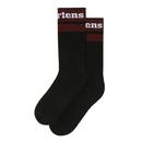 DR MARTENS Womens Athletic Logo Socks Black/Cherry