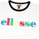 Moa ELLESSE Retro Colourful Text Indie Ringer Tee