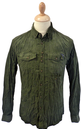 Kuppered FLY53 Mens Retro Cord Indie Mod Shirt (O)