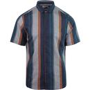 Donnally FARAH Retro 60s Mod Texture Stripe Shirt