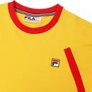 Marconi FILA VINTAGE Retro 70s Ringer T-shirt GOLD