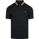 FRED PERRY Mod Contrast Tipped Pique Polo BLACK
