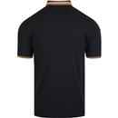 FRED PERRY Mod Contrast Tipped Pique Polo BLACK