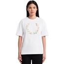 FRED PERRY Women's Liberty Print Applique Tee White