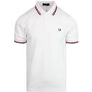 Fred perry M3600 mod twin tipped polo shirt white red navy