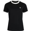 FRED PERRY Women's Taped Contrast Ringer Tee BLACK
