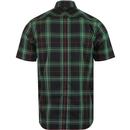 FRED PERRY Mod Button Down Tartan Shirt (Green)