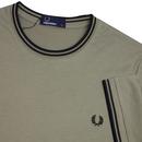 FRED PERRY Twin Tipped Mod Crew Neck T-Shirt SAGE