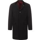 Gabicci Vintage Men's Retro Mod Crombie Style Winter Overcoat in Black	