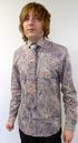 George GIBSON Mens Retro Floral Mod Shirt & Tie M
