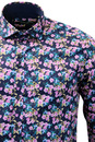 GUIDE LONDON Retro Sixties Mod Mens Floral Shirt
