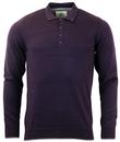 GUIDE LONDON 60s Mod Button Down Knitted Polo Top