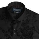 GUIDE LONDON 60s Mod Baroque Floral Shirt (Black)