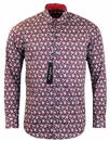 GUIDE LONDON Retro Mod Psychedelic Paisley Shirt