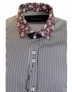 GUIDE LONDON 1960s Mod Paisley Collar Stripe Shirt
