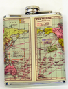 Round the World Retro Vintage Travel Hip Flask