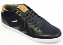 One Way Mid HUMMEL Retro Indie Canvas Trainers B/W