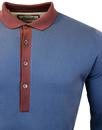 JOHN SMEDLEY Retro Mod Knitted Long Sleeve Polo