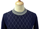 Twyford JOHN SMEDLEY Retro Diamond Knit Mod Jumper