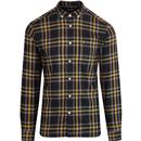 LYLE & SCOTT Retro Mod Flannel Check Shirt BLACK
