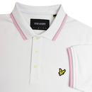 LYLE & SCOTT Retro Mod Tipped Pique Polo Top WHITE