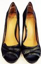Rubina LACEYS Retro 60s Mod Suede Peep Toe Shoes B