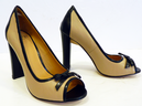 Rubina LACEYS Retro Sixties Mod Peep Toe Shoes N