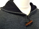 LAMBRETTA Mens Retro Mod Duffle Knitted Cardigan