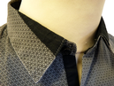 LAMBRETTA Mens Retro Honeycomb Pattern Mod Shirt