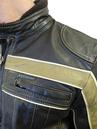 LAMBRETTA Mens Retro Indie Leather Biker Jacket