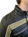 LAMBRETTA Mens Retro Indie Leather Biker Jacket