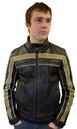 LAMBRETTA Mens Retro Indie Leather Biker Jacket