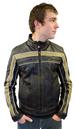 LAMBRETTA Mens Retro Indie Leather Biker Jacket