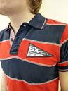 LAMBRETTA Mens Retro Mod Cut & Sew Stripe Polo (B)