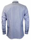 LAMBRETTA Fine Stripe Retro Mod Long Sleeve Shirt 