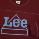 LEE Mens Worker Logo Varsity Sweatshirt MAROON