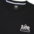 LEE Men's Retro 80s Crew Neck Logo T-shirt (Black)