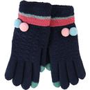 Bella Pom Pom LOUCHE Knit Touch Screen Gloves Navy