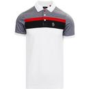 Grayson LUKE Mod Sport Stripe Polo Shirt (White)