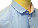 Top Jolly LUKE 1977 Retro Mod Blue Oxford Shirt