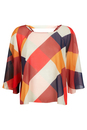 Whimsical TRAFFIC PEOPLE Retro 70s Bold Check Top