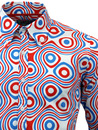 Trip Op Art MADCAP ENGLAND Mod Big Collar Shirt