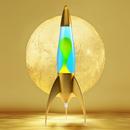 Mathmos Telstar Retro Rocket Lava Lamp in Gold/Blue/Yellow